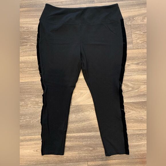 Marla Wynn Ponte Knit Pants Velvet Stripe Size 2X NWOT - Picture 1 of 5